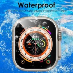 Sticlă de protecție pentru ecran pentru Apple Watch Ultra 2 49 mm Folie cu cadru metalic temperat Anti-zgârieturi IWatch Series 