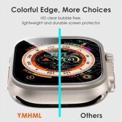 Sticlă de protecție pentru ecran pentru Apple Watch Ultra 2 49 mm Folie cu cadru metalic temperat Anti-zgârieturi IWatch Series 