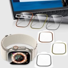 Sticlă de protecție pentru ecran pentru Apple Watch Ultra 2 49 mm Folie cu cadru metalic temperat Anti-zgârieturi IWatch Series 