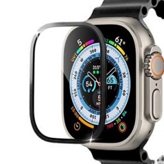 Sticlă de protecție pentru ecran pentru Apple Watch Ultra 2 49 mm Folie cu cadru metalic temperat Anti-zgârieturi IWatch Series 