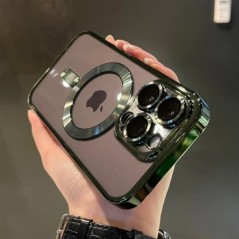 Placare de lux pentru husă de încărcare fără fir Magsafe pentru iPhone 15 14 Plus 13 12 11 Pro X XR XS Max husă transparentă din