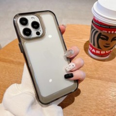 Husă de lux, transparentă, rezistentă la șocuri, pentru iPhone 15 14 13 12 Mini 11 Pro X XR XS Max 7 8 Plus, bara de protecție t