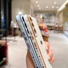 Husă placată de lux pentru Samsung Galaxy S24 S22 S23 Ultra S21 S20 S23 FE A52 A53 A13 A54 A14 Love Heart Side Model Husă pentru