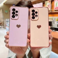 Husă placată de lux pentru Samsung Galaxy S24 S22 S23 Ultra S21 S20 S23 FE A52 A53 A13 A54 A14 Love Heart Side Model Husă pentru