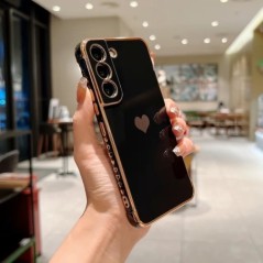 Husă placată de lux pentru Samsung Galaxy S24 S22 S23 Ultra S21 S20 S23 FE A52 A53 A13 A54 A14 Love Heart Side Model Husă pentru