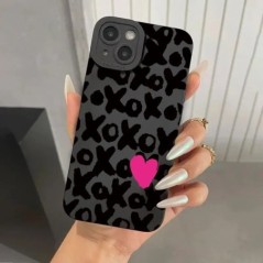 Husă de telefon cu buză neagră în stil gotic pentru iPhone 15 14 13 12 11 Pro Max XS X XR 7 8 Plus SE 2020 Mini husă din silicon