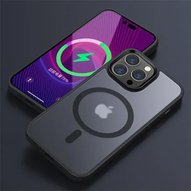 Husa de telefon transparenta mata rezistenta la socuri pentru iPhone 15 14 13 12 11 Pro Max 14 Plus pentru husa de incarcare far