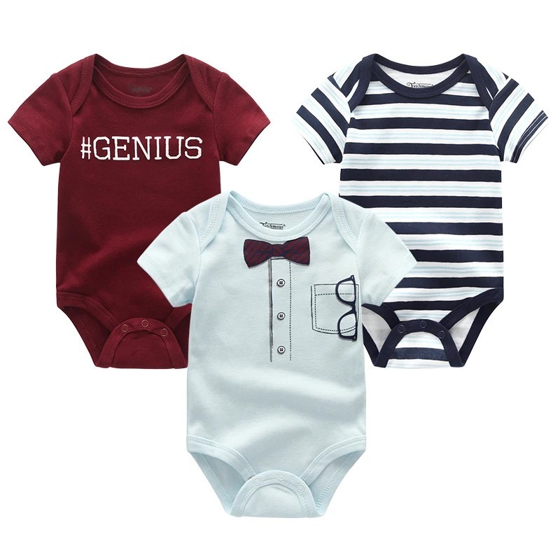 Salopete pentru bebeluși 3 piese Set haine pentru nou-născut Body pentru fetiță Îmbrăcăminte Kiddiezoom 100% bumbac Salopete moi