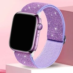 Curea de ceas din nailon elastic compatibilă cu cureaua reglabilă iWatch pentru Apple Watch Series 7 6 5 4 3 SE