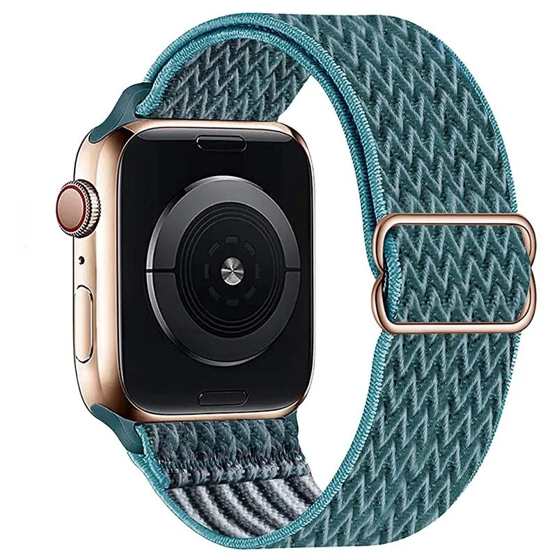 Curea din nailon boem pentru Apple Watch ultra 2 49mm 41mm 45mm 38/40/44mm Bratara elastica stralucitoare iWatch Series 9/8/7 6 