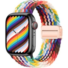 Curea din nylon pentru Apple Watch Band 44mm 40mm 45mm 49mm 41mm 44mm Catarama magnetica Bratara impletita iWatch series 9 se 7 