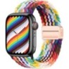 Curea din nylon pentru Apple Watch Band 44mm 40mm 45mm 49mm 41mm 44mm Catarama magnetica Bratara impletita iWatch series 9 se 7 