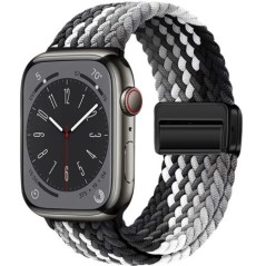 Curea din nylon pentru Apple Watch Band 44mm 40mm 45mm 49mm 41mm 44mm Catarama magnetica Bratara impletita iWatch series 9 se 7 