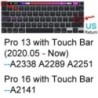 Husă pentru tastatură pentru Macbook Air 13 M2 15 Pro 14 M3 13 M1 16 Retina 11 Husă de protecție din silicon A3113 A3114 A2681 A