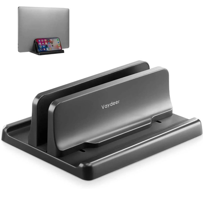 Suport vertical pentru laptop reglabil cu două sloturi Plastic ABS Design 4 în 1 Economisește spațiu pentru MacBook Chromebook S