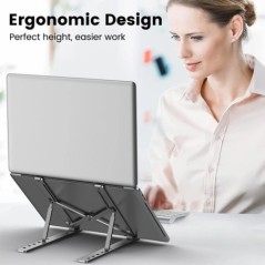 Suport pentru laptop din aliaj de aluminiu Suport reglabil pliabil portabil pentru laptop Suport de ridicare pentru răcire Supor