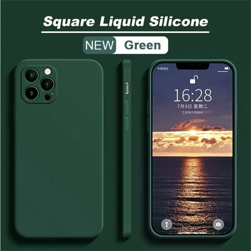 Pentru iPhone 111 12 13 14 15 Pro Max Mini Husă Husă oficială pătrată din silicon lichid pentru iPhone X XS XR 7 8 Plus SE 2020 