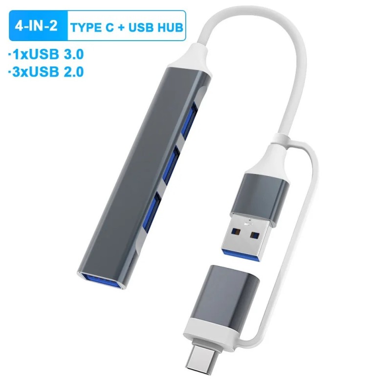8 porturi USB 3.0 HUB USB C HUB Stație de andocare Adaptor OTG 5Gpbs de mare viteză USB 3.0 2.0 Splitter 3.5 Audio pentru Macboo