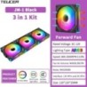 TEUCER JM-1 PC Ventilator carcasă de răcire ARGB Ciclu de oglindă Efect de lumină Cusătură fără fir PWM Răcire cu apă Ventilator