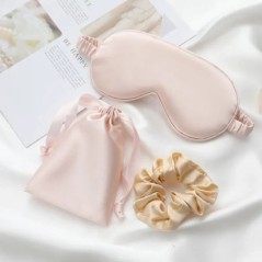 Set 3 bucăți pentru femei, mătase imitată pentru somn pentru ochi, plasturi pentru ochi, mască de față, pentru ochi, pentru ochi