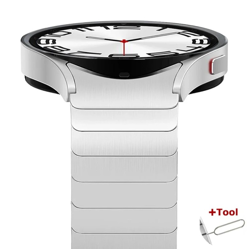Bratara pentru Samsung galaxy watch 6 classic 47mm 43mm band 4 42 46mm curea din otel inoxidabil fara goluri pentru watch4 5 pro