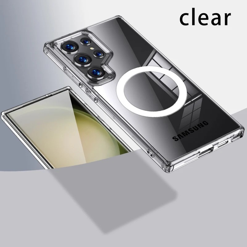 Carcasă de încărcare fără fir magnetică antișoc Airbag-uri pentru Samsung Galaxy S24 S23 Ultra FE S24 Plus S24+ S23+ Husă armură