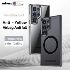 Carcasă de încărcare fără fir magnetică antișoc Airbag-uri pentru Samsung Galaxy S24 S23 Ultra FE S24 Plus S24+ S23+ Husă armură