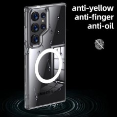 Carcasă de încărcare fără fir magnetică antișoc Airbag-uri pentru Samsung Galaxy S24 S23 Ultra FE S24 Plus S24+ S23+ Husă armură