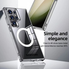Carcasă de încărcare fără fir magnetică antișoc Airbag-uri pentru Samsung Galaxy S24 S23 Ultra FE S24 Plus S24+ S23+ Husă armură