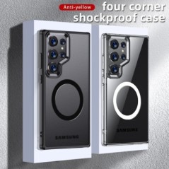 Carcasă de încărcare fără fir magnetică antișoc Airbag-uri pentru Samsung Galaxy S24 S23 Ultra FE S24 Plus S24+ S23+ Husă armură