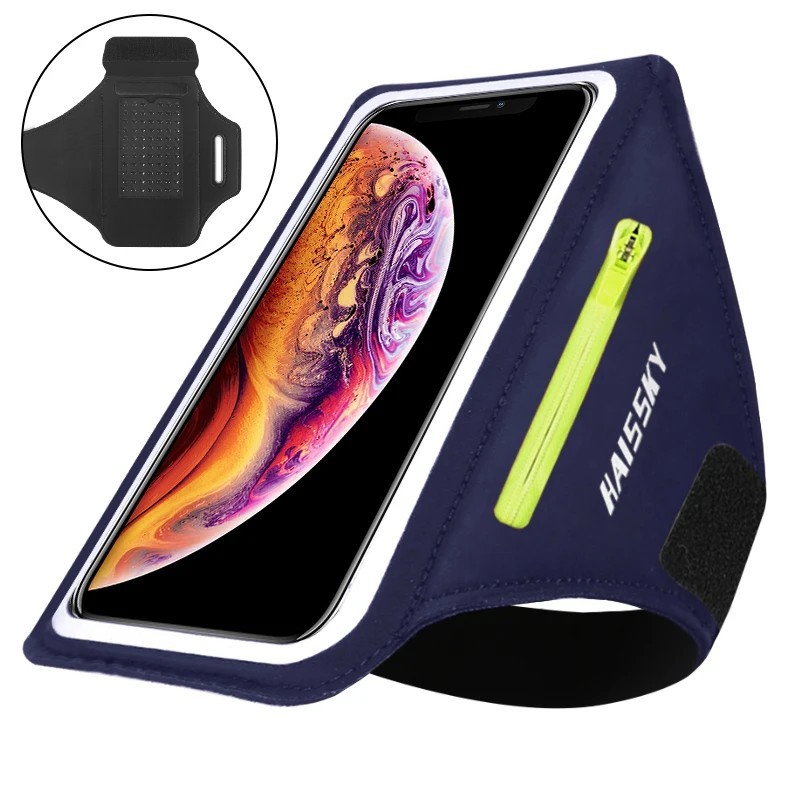 HAISSKY Banderă sport pentru alergare pentru iPhone 15 14 13 12 11 Pro Max 14 Plus Samsung S23 Ultra Husă cu fermoar pentru AirP