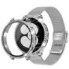 Pentru samsung galaxy watch 4 5 6 band + carcasa 40 mm 44 mm buclă de plasă Curea din oțel inoxidabil Carcasă bling Protector de
