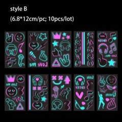 Ziua Îndrăgostiților Tatuaje fluorescente pe față Tatuaje temporare Tatuaje rezistent la apă pentru braț și umăr Music Concert B