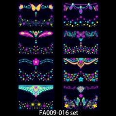 Ziua Îndrăgostiților Tatuaje fluorescente pe față Tatuaje temporare Tatuaje rezistent la apă pentru braț și umăr Music Concert B