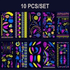 Ziua Îndrăgostiților Tatuaje fluorescente pe față Tatuaje temporare Tatuaje rezistent la apă pentru braț și umăr Music Concert B