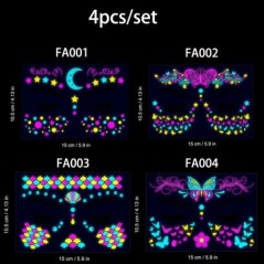 Ziua Îndrăgostiților Tatuaje fluorescente pe față Tatuaje temporare Tatuaje rezistent la apă pentru braț și umăr Music Concert B