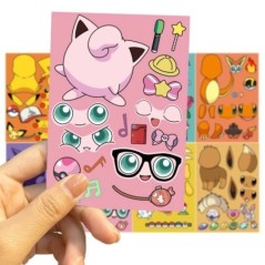 32 de foi autocolant puzzle DIY pentru copii Pokemon Face amuzant Anime Pikachu Asamblare autocolante Jucării pentru copii Băieț