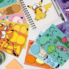 32 de foi autocolant puzzle DIY pentru copii Pokemon Face amuzant Anime Pikachu Asamblare autocolante Jucării pentru copii Băieț