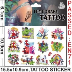 Aleatoriu 2 bucăți autocolante cu tatuaj Disney Marvel Spiderman Anime Omul Păianjen Autocolant cu tatuaj din desene animate Cad