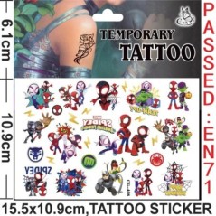 Aleatoriu 2 bucăți autocolante cu tatuaj Disney Marvel Spiderman Anime Omul Păianjen Autocolant cu tatuaj din desene animate Cad