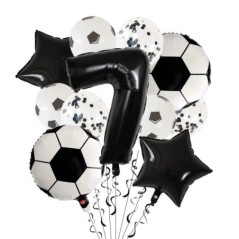 11 buc. Baloane din folie cu heliu Globos pentru fotbal Decoratiuni pentru petrecerea de aniversare pentru copii, băieți, 30 inc