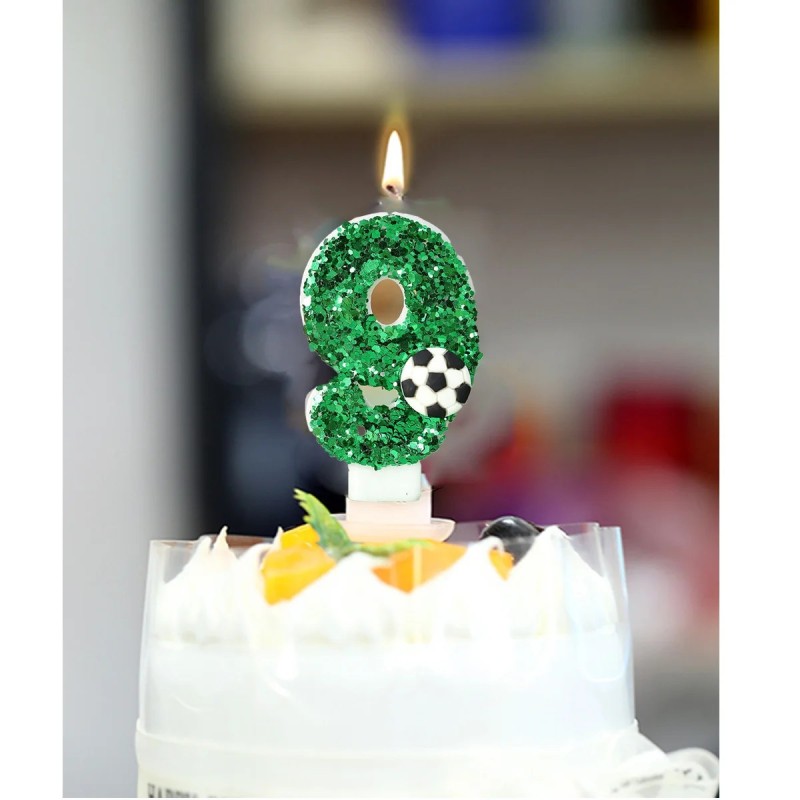 Lumânări pentru Tort Fotbal Lumânări pentru Zile de Naștere Lumânări pentru Fotbal Topper pentru Cupcake Articole pentru Decorat