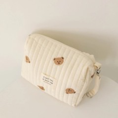 Geantă pentru mami nouă, drăguț cu broderie cu imprimeu, geantă pentru mami cu fermoar, nou-născut, geantă pentru scutece, husă 