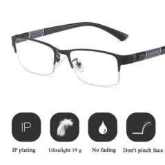 Ochelari de lectură pentru bărbați Ochelari retro pentru hipermetropie de afaceri Ochelari de lectură anti lumină albastră 0 +1,
