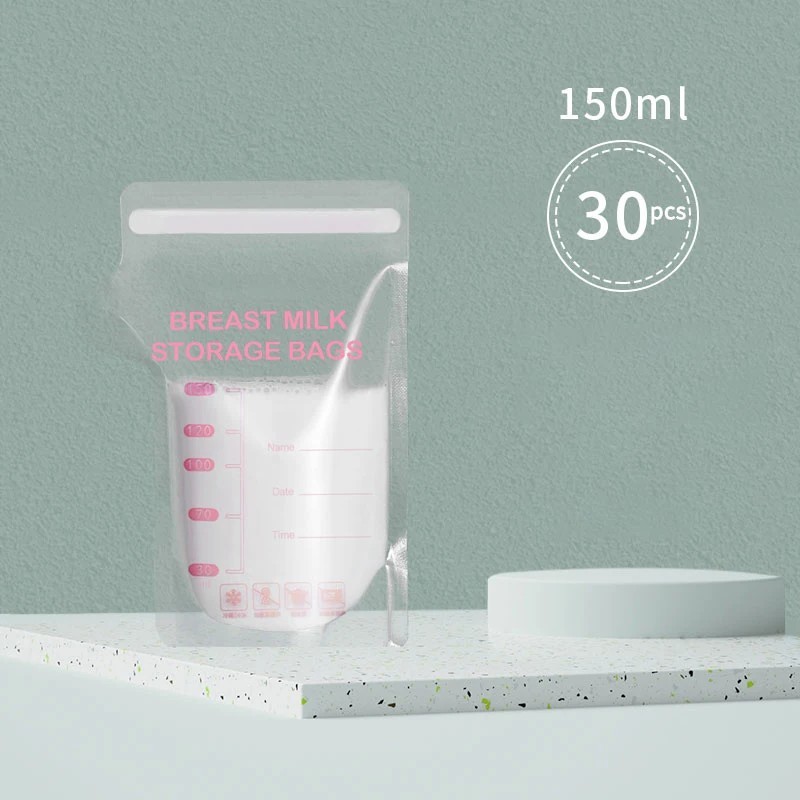 30PCS100-250ml pungi de depozitare a laptelui matern Congelator Bas Mama Materna saci de depozitare a alimentelor pentru bebeluș