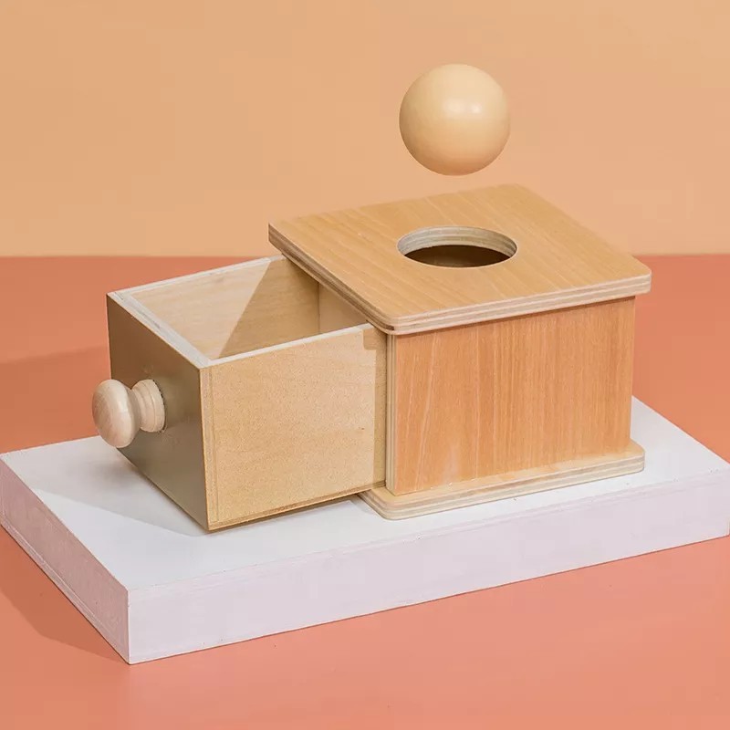 Nou Montessori Macaroon Color Spinning Drum Match Cutie pentru monede Cutie permanentă Cutie rotundă dreptunghiulară Jucării sen