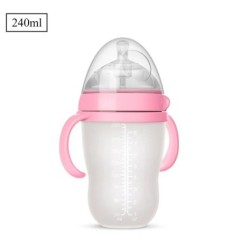Biberon cu maner din silicon Biberon Accesorii pentru fotografie 0-36 luni 150ml 240ml Bebelusi baieti si fetite