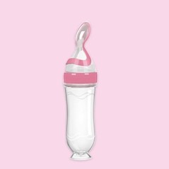Biberon de hrănire pentru nou-născut sigur de 90 ml pentru copii mici lingură de alimentare cu strângere din silicon pentru bibe