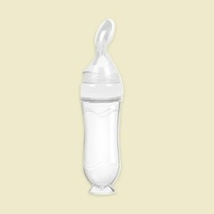 Biberon de hrănire pentru nou-născut sigur de 90 ml pentru copii mici lingură de alimentare cu strângere din silicon pentru bibe