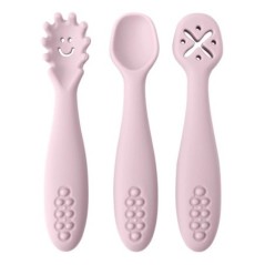 3 bucăți furculiță din silicon pentru set de ustensile pentru bebeluși hrănire mâncare pentru copii mici învață să mănânce antre